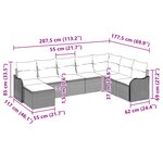 Ensemble de Canapé de Jardin vidaXL 8 Pièces avec Coussins Beige  Poly Rattan