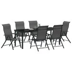 vidaXL Ensemble de salle à manger pour jardin 7 Pièces Gris Poly rotin