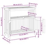 vidaXL Table console de jardin 80x35x75 cm bois massif d'acacia