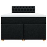 vidaXL Sommier à lattes de lit avec matelas Noir 120x200 cm Tissu