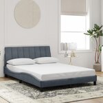 vidaXL Cadre de lit sans matelas gris foncé 140x190 cm velours