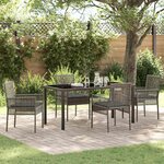 vidaXL Ensemble de salle à manger pour jardin 5 Pièces Gris Poly rotin