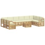 vidaXL Ensemble de canapés d'extérieur 11 Pièces Blanc et crème Polyester