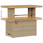 Ensemble de Canapé de Jardin 8 Pièces avec Coussins Beige Poly Rattan Acacia