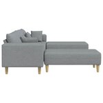 Sofa en tissu avec coussin 3 Pièces Gris clair 208 cm tissu