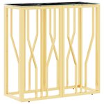 vidaXL Table console doré 70x30x70 cm acier inoxydable et verre