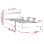 vidaXL Cadre de lit Chêne artisanal 75 x 190 cm Bois d'ingénierie