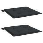 vidaXL Coussins de chaise jardin lot de 2 noir 40x40x4 cm tissu oxford