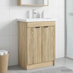 vidaXL Armoire sous évier de salle de bain Chêne Sonoma