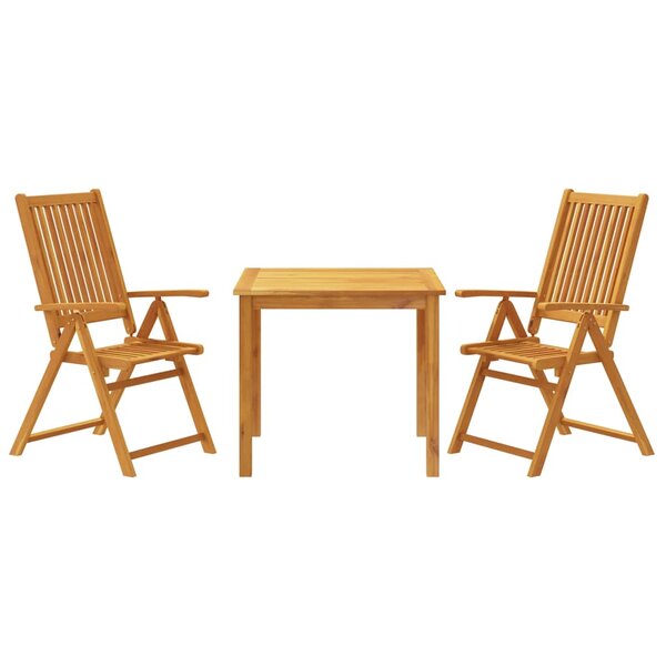 vidaXL Ensemble à manger de jardin 3 Pièces Bois d'acacia solide
