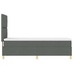 vidaXL Lit Box Spring avec matelas gris foncé 80x200 cm en tissu