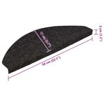 vidaXL Tapis d'escalier auto-adhésifs 30 Pièces noir 56x17x3 cm