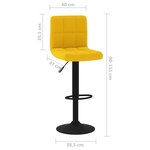 vidaXL Tabourets de bar lot de 2 jaune moutarde velours