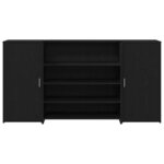 vidaXL Bureau de réception Chêne noir 200x50x103 5 cm Bois d'ingénierie