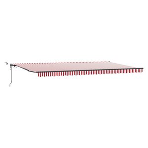 vidaXL Auvent rétractable Rouge et Blanc 600 × 300 cm Polyester