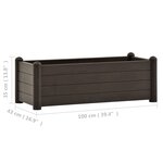 vidaXL Lit surélevé de jardin PP Moka 100x43x35 cm
