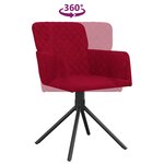 vidaXL Chaises pivotantes à manger lot de 2 Rouge bordeaux Velours