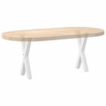 vidaXL Pieds de table basse en forme de X  2 pièces  blanc  38 x (42-43) cm  acier