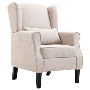 vidaXL Fauteuil beige tissu