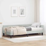 vidaXL Cadre de lit d'angle avec matelas 2 Pièces Gris clair Velours