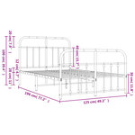 vidaXL Cadre de lit métal sans matelas avec pied de lit noir 120x190cm