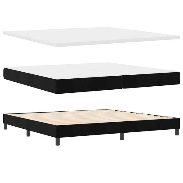 vidaXL Lit à ressorts avec matelas noir 100x200 cm en velours Noir