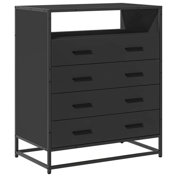 vidaXL Commode noir 70x41x83 5 cm bois d'ingénierie