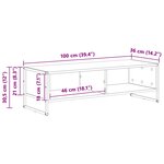 vidaXL Meuble TV Chêne noir 100 x 36 5 x 30 5 cm Bois d'ingénierie