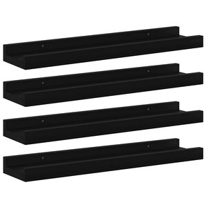 vidaXL Étagères murales 4 Pièces Noir 40x9x3 cm