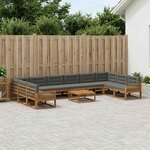 vidaXL Ensemble de canapés d'extérieur 11 Pièces Naturel et Anthracite