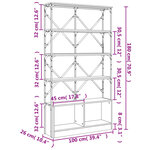 vidaXL Bibliothèque chêne sonoma 100x26x180cm bois ingénierie et métal