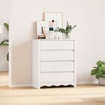 vidaXL Commode Drammen Blanc 76 5 x 40 x 91 cm Bois de pin massif