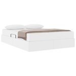 vidaXL Lit avec rangement et matelas avec matelas Blanc 140 x 200 cm