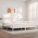 vidaXL Cadre de lit sans matelas blanc bois massif