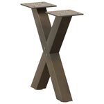 vidaXL Pieds de table basse en forme de X  2 pièces  acier naturel  37 x (30-31) cm