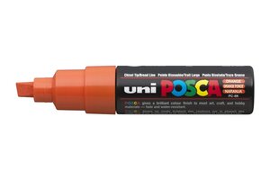Marqueur pointe large biseautée pc8k 8mm orange foncé x 6 POSCA
