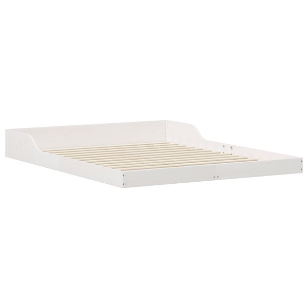vidaXL Cadre de lit Blanc 160 x 200 cm Bois massif en pin