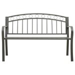 vidaXL Banc de jardin Gris 120 cm Acier