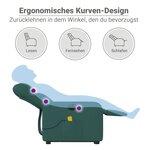 vidaXL Fauteuil inclinable de massage électrique Vert foncé Tissu