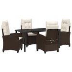 vidaXL Ensemble de jardin de 5 pièces avec coussins en rotin synthétique marron
