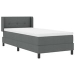 vidaXL Lit boxspring avec matelas avec matelas Gris foncé 90 x 200 cm