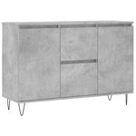 vidaXL Buffet gris béton 101 5x35x70 cm bois d'ingénierie