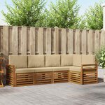 vidaXL Ensemble de canapé d'angle avec coussin 5 Pièces Naturel et Beige