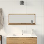 Miroir de salle de bain vidaXL en chêne artisanal 90x10 5x37 cm en bois d'ingénierie
