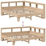 vidaXL Lit bibliothèque sans matelas 140x200 cm bois massif de pin