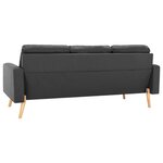 vidaXL Canapé à 3 places Gris foncé Tissu