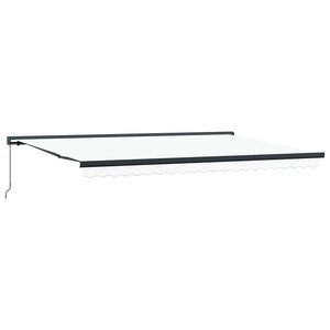 vidaXL Auvent Rétractable Blanc 500 × 300 cm Tissu et Métal