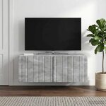 vidaXL Meuble TV mural 78 5 x 41 x 30 cm Gris béton Bois d'ingénierie