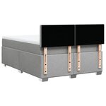 vidaXL Sommier à lattes de lit avec matelas Gris clair 140x190cm Tissu