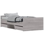 vidaXL Cadre de lit tête de lit et pied de lit sonoma gris 90x190 cm